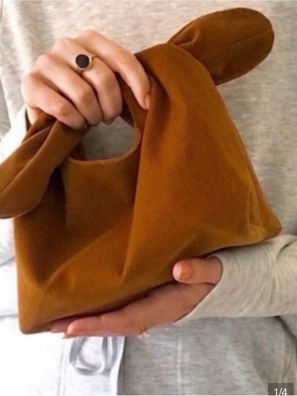 Merit Corduroy Brown tie bag
